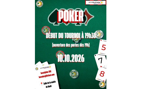 Premier poker Téléthon le 10 octobre